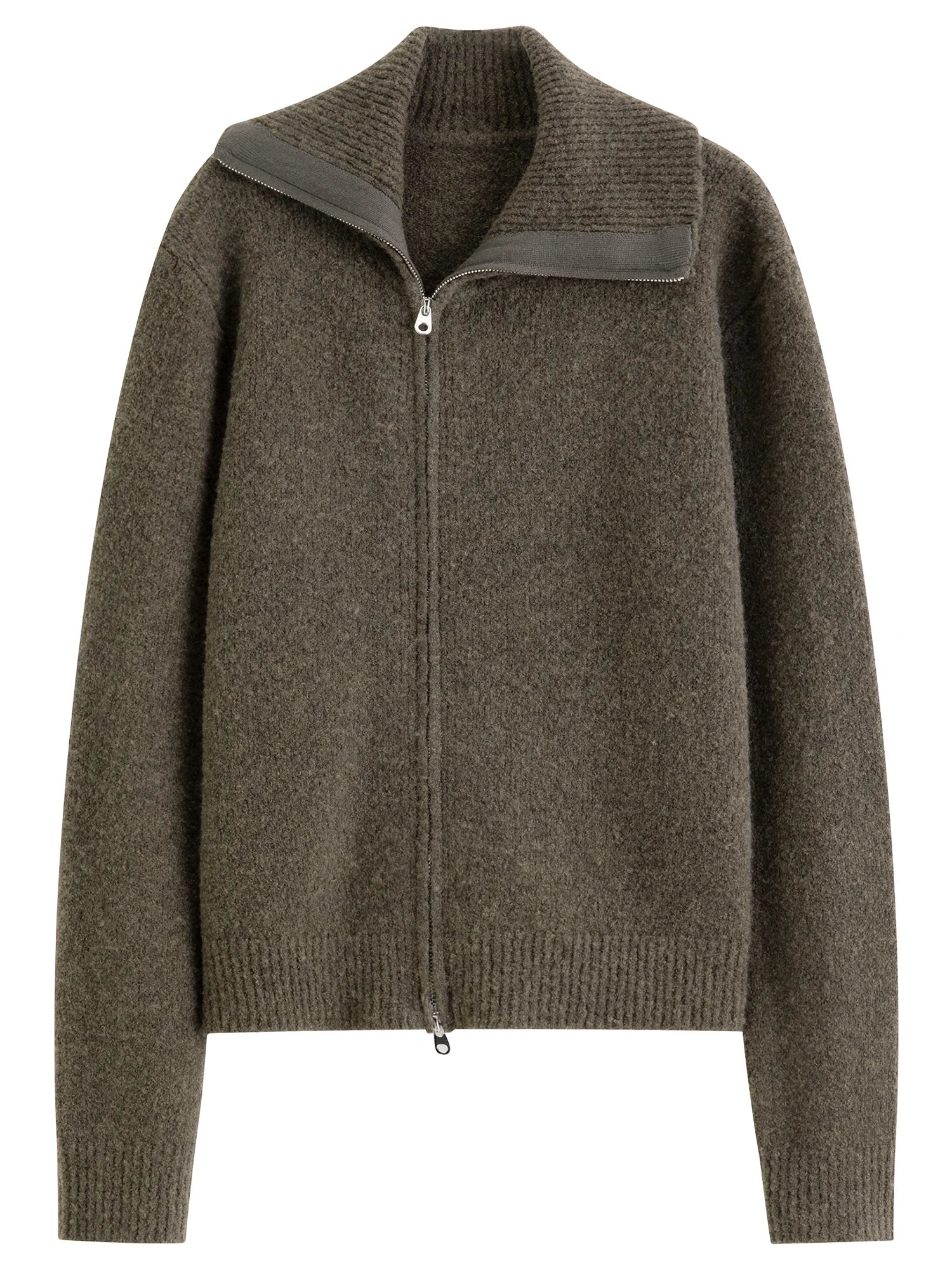 Wool Blend Knit Cardigan Sweater